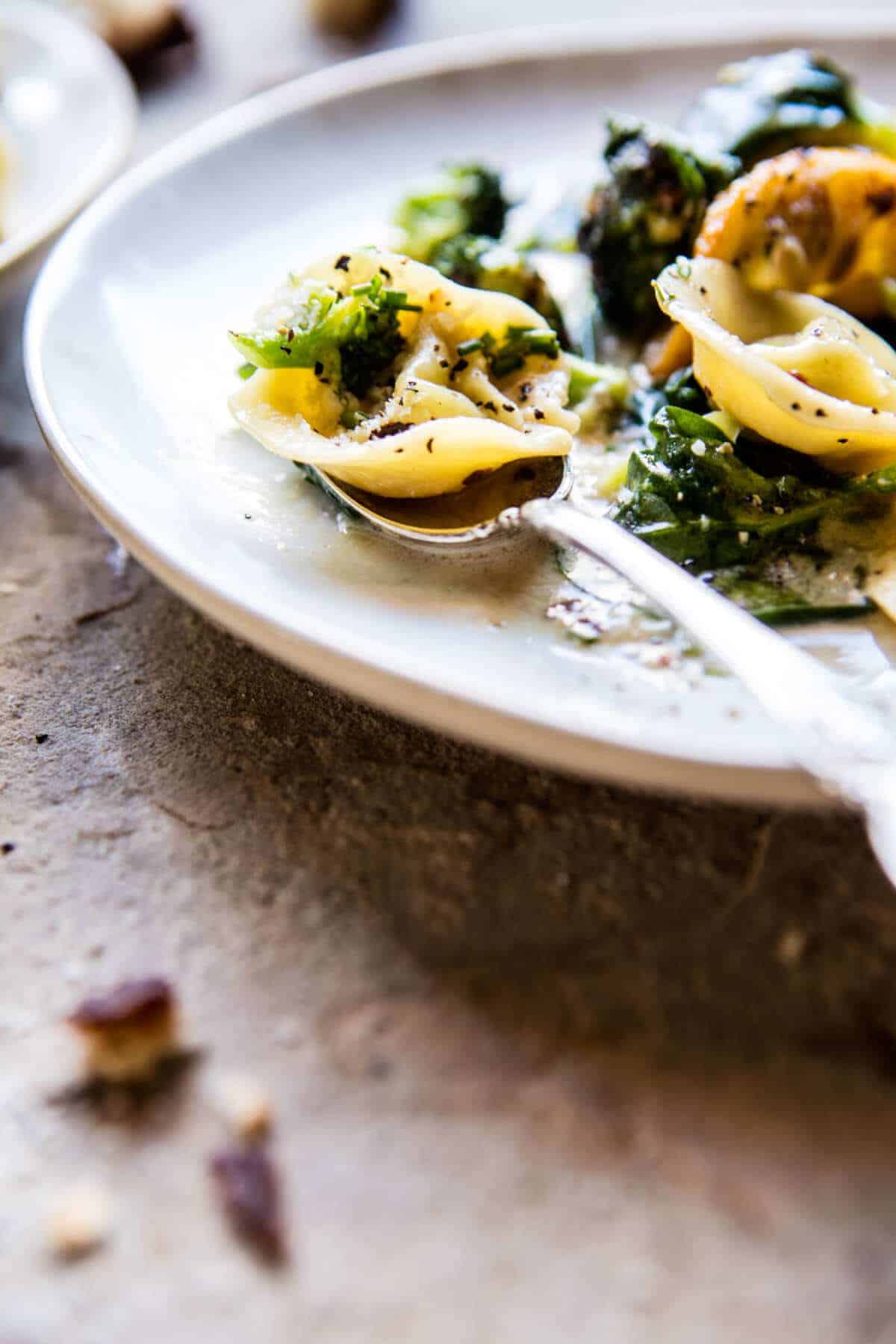 Best Easy Broccoli Cheese Tortellini with Fried Lemon | halfbakedharvest.com @hbharvest