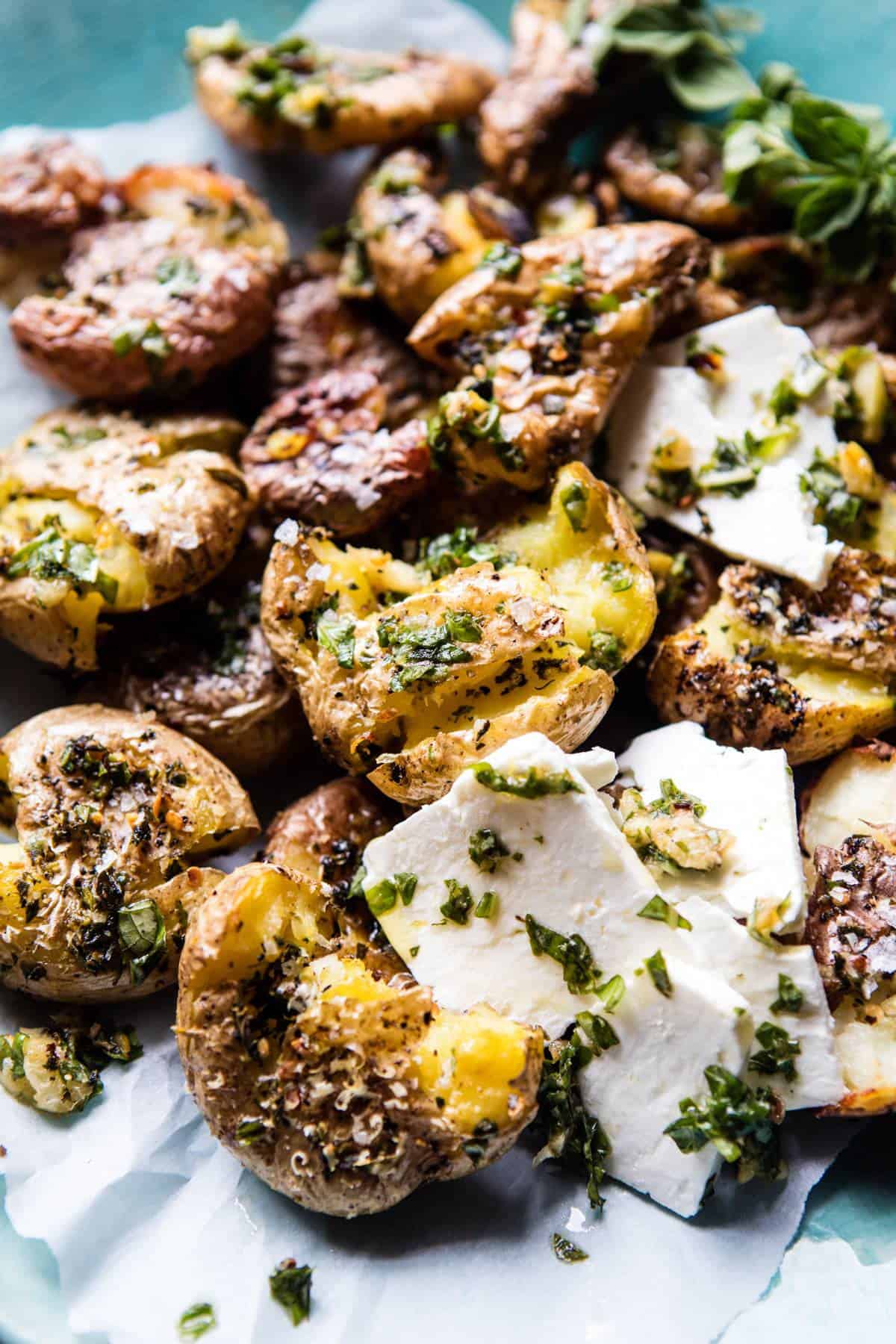 Crispy Oregano Smashed Potatoes with Feta and Lemon | halfbakedharvest.com @hbharvest