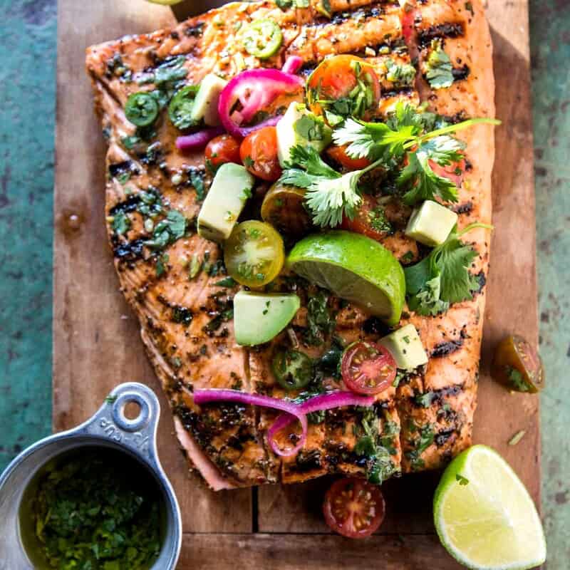 Cuban Grilled Salmon with Tomato Avocado Salsa | halfbakedharvest.com @hbharvest