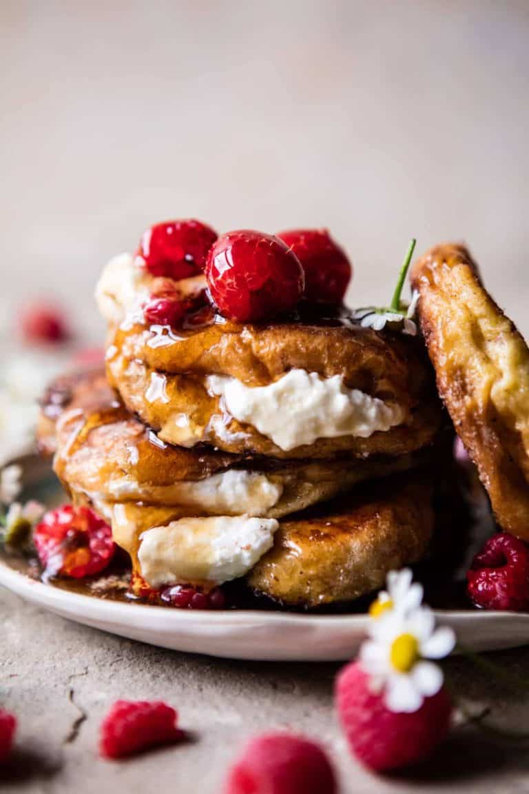 Raspberry Ricotta Croissant French Toast. Half Baked Harvest