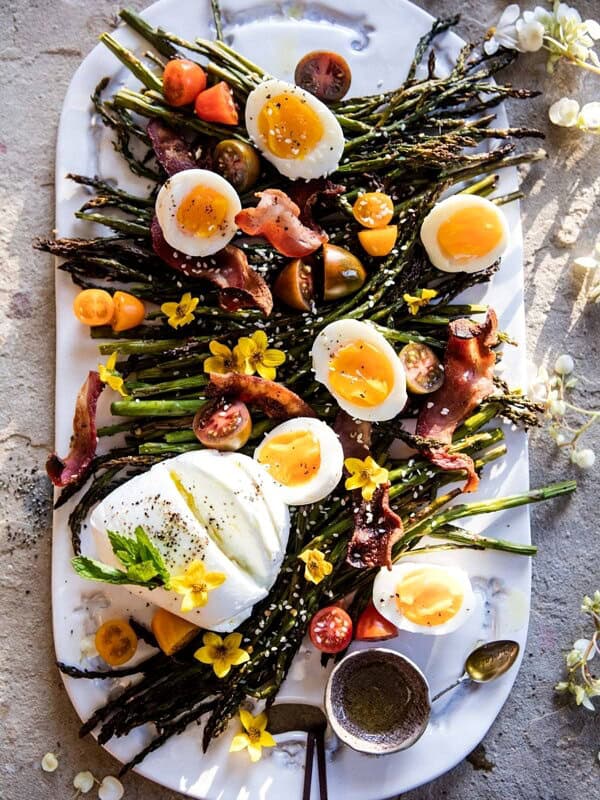 Sesame Roasted Asparagus, Egg and Bacon Salad | halfbakedharvest.com @hbharvest