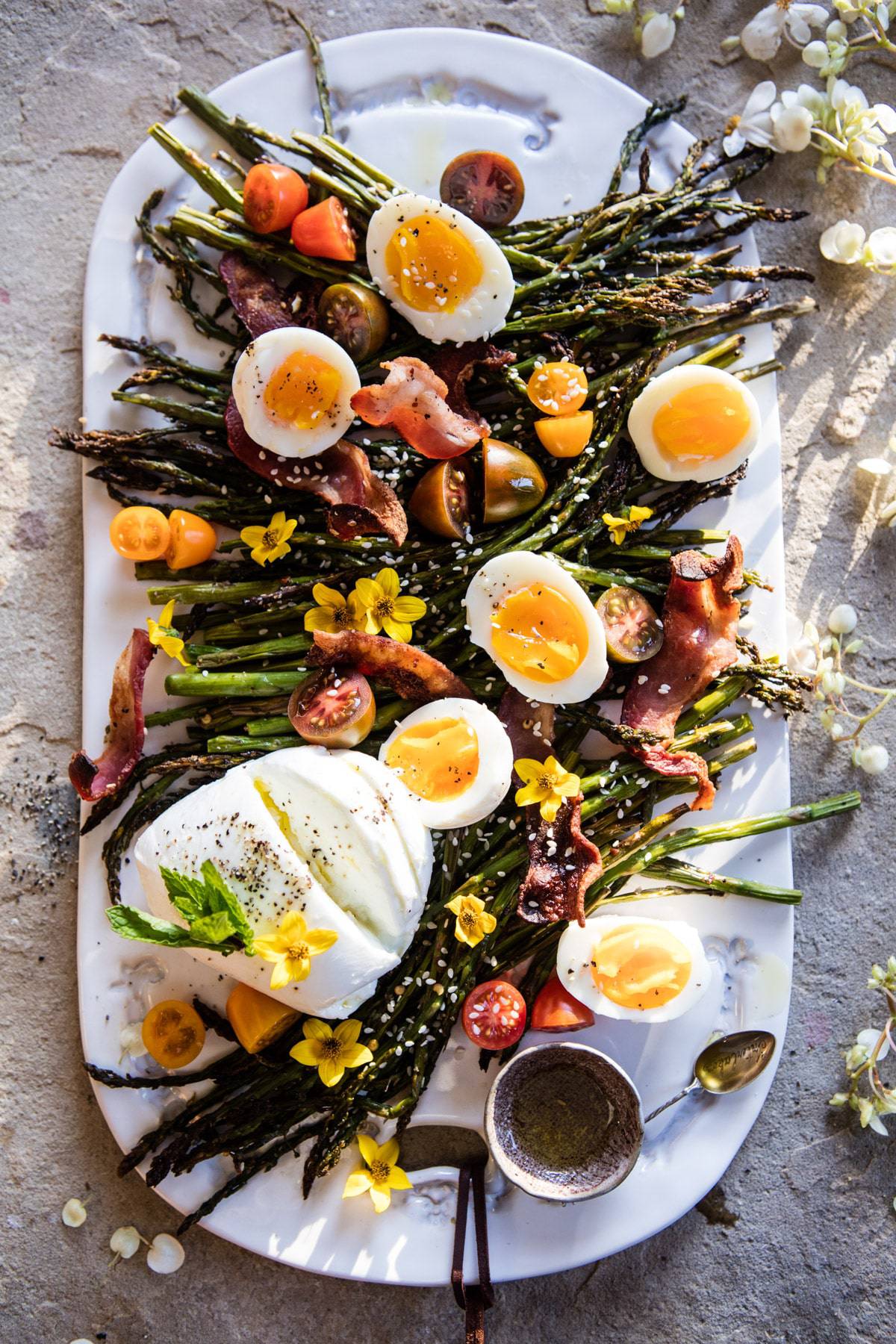 Sesame Roasted Asparagus, Egg and Bacon Salad | halfbakedharvest.com @hbharvest