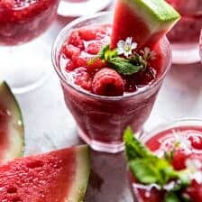 Frozen Watermelon Rose Sangria Slushies | halfbakedharvest.com @hbharvest