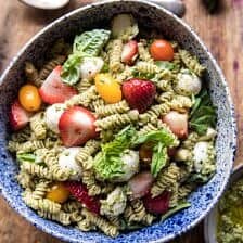 Strawberry Avocado Pesto Pasta Salad | halfbakedharvest.com @hbharvest