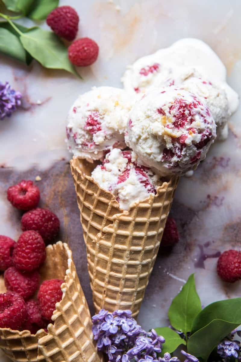 Easiest Raspberry Shortcake Ricotta Ice Cream | halfbakedharvest.com @hbharvest