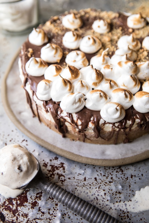 Salty Peanut Butter S’more Ice Cream Cake (VIDEO).