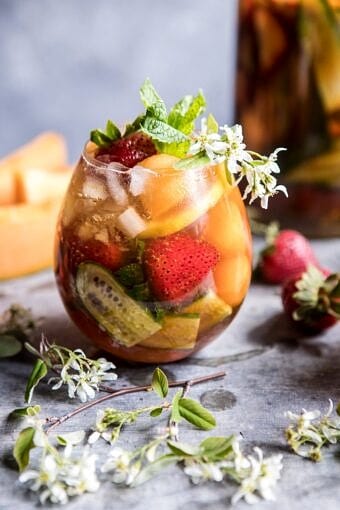 Strawberry Melon Elderflower Pimms Cup | halfbakedharvest.com @hbharvest