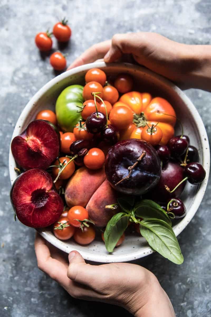 Tuscan Summer Stone Fruit, Tomato, and Burrata Panzanella Salad | halfbakedharvest.com @hbharvest