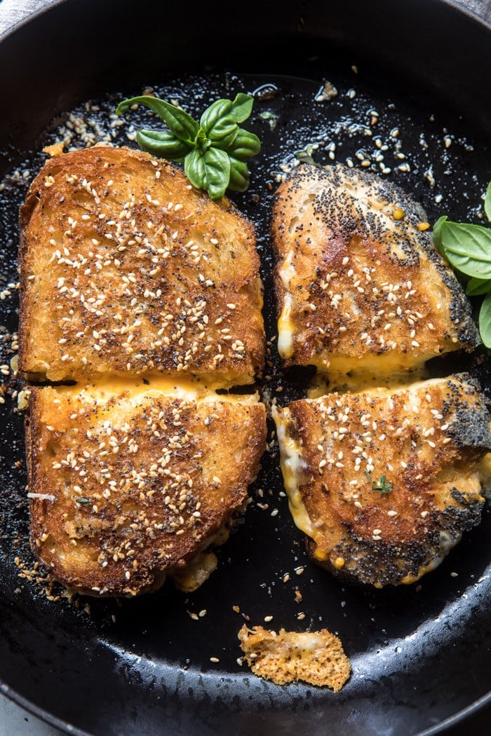 3 Cheese Everything Spice Grilled Cheese | halfbakedharvest.com @hbharvest