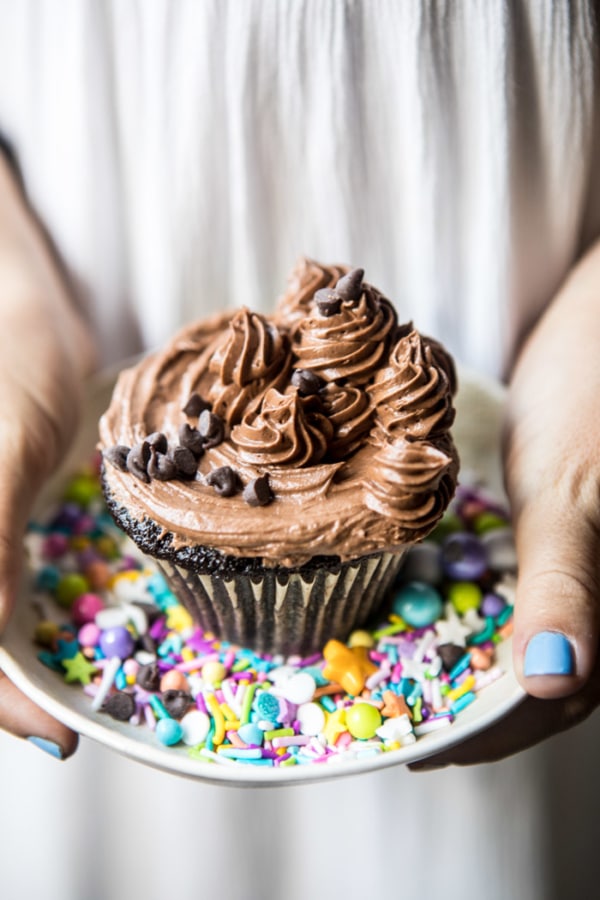 The Best Chocolate Birthday Cupcakes…with Fudgy Chocolate Buttercream.
