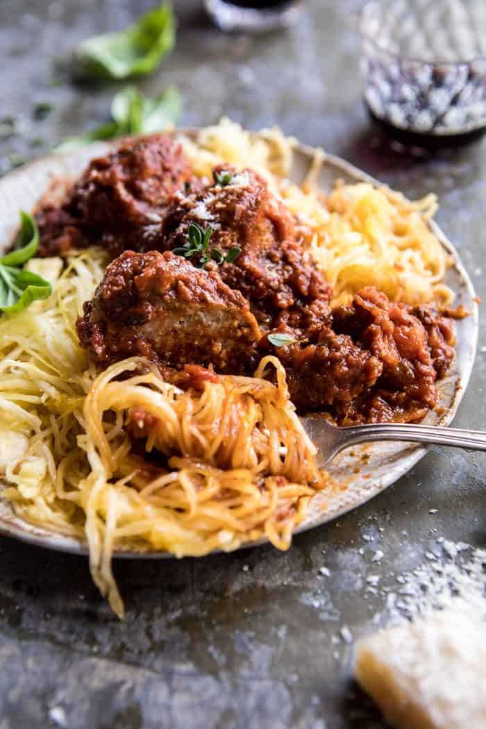 Instant Pot Turkey Meatballs and Spaghetti Squash | halfbakedharvest.com @hbharvest