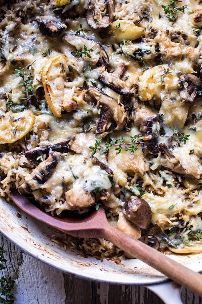 One Pan Autumn Chicken and Wild Rice Casserole. Half Baked Harvest