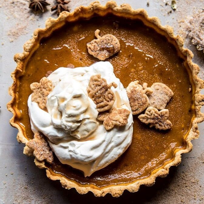 Chai Pumpkin Pie with Maple Whipped Cream | halfbakedharvest.com @hbharvest