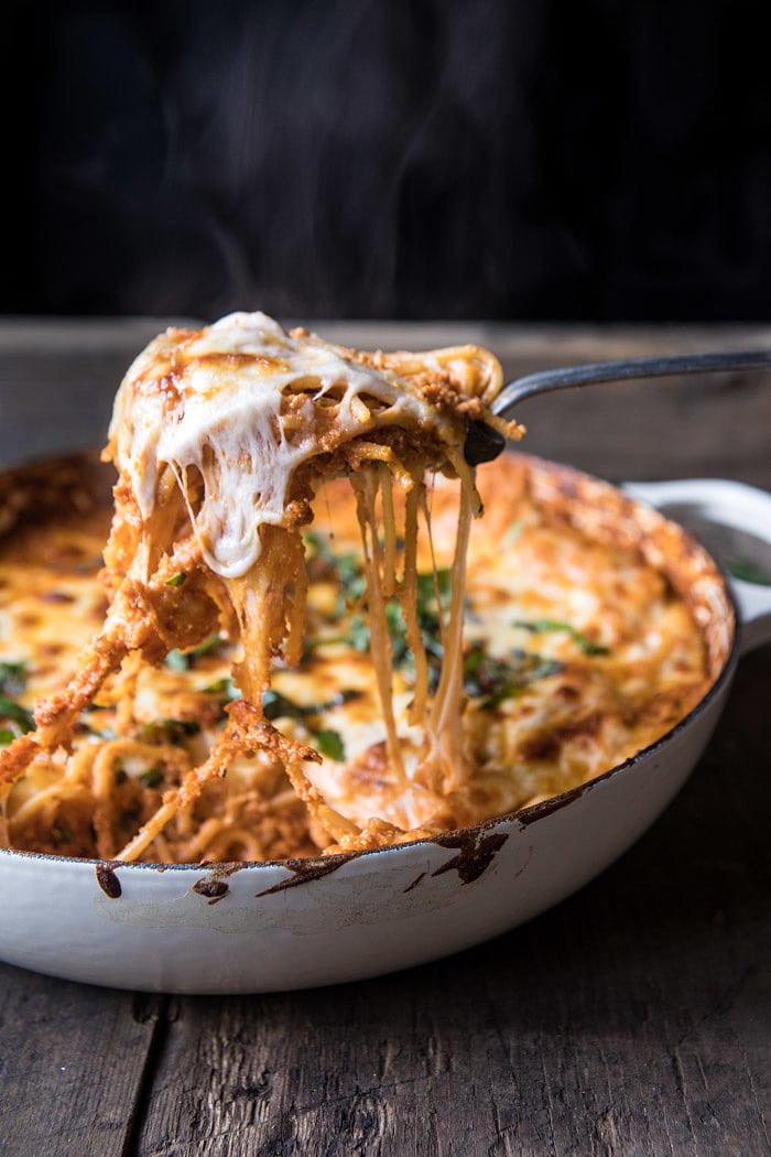 One-Pan Cheesy Spaghetti Pie | halfbakedharvest.com @hbharvest