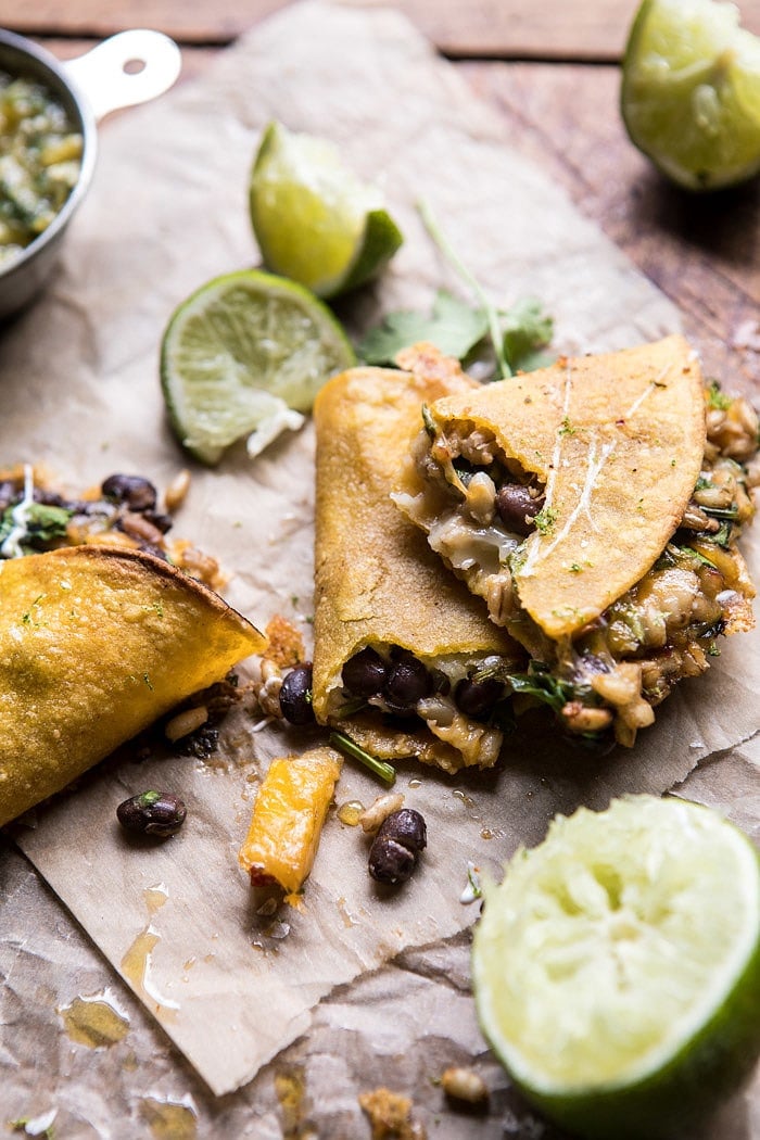 Chipotle Black Bean, Brown Rice, and Mango Quesadillas | halfbakedharvest.com #mexican #healthy #recipes