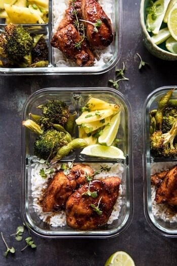 Meal Prep Tropical Jerk Chicken And Gingered Broccoli