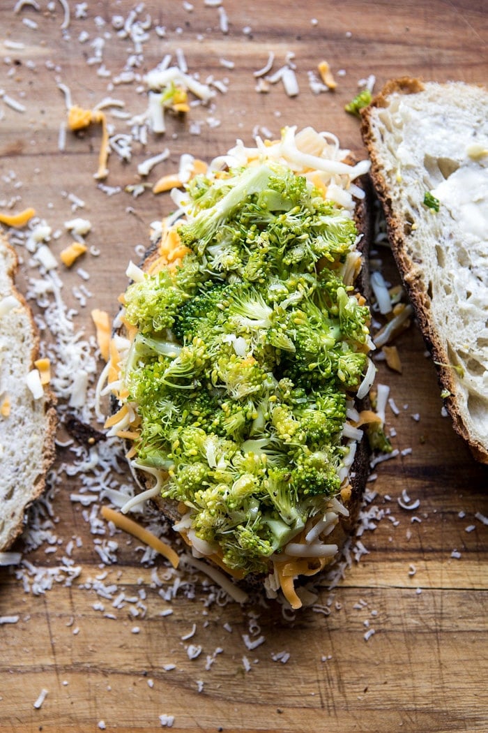 Broccoli Cheddar Melts | halfbakedharvest.com #grilledcheese #broccoli #easyrecipe