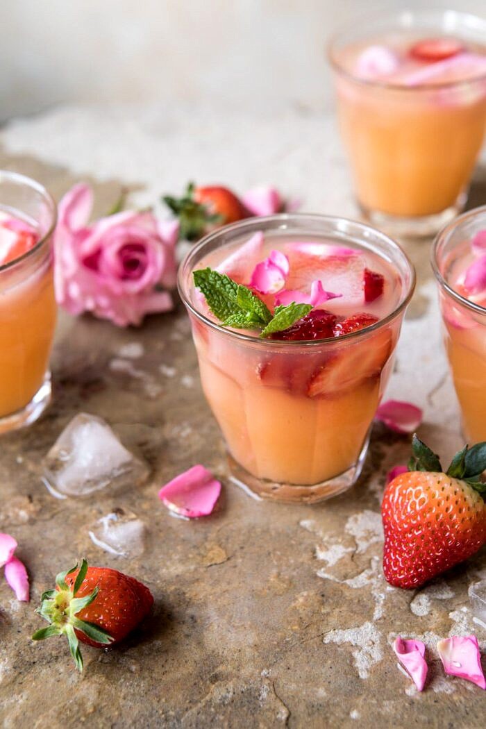 Minted Orange and Strawberry Coolers | halfbakedharvest.com #cocktail #spring #recipes #brunch