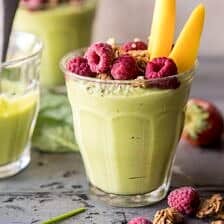 2 Minute Green Smoothie | halfbakedharvest.com #smoothie #mealprep #recipes #healthy