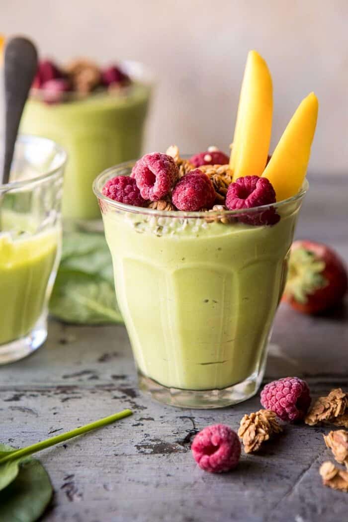 2 Minute Green Smoothie | halfbakedharvest.com #smoothie #mealprep #recipes #healthy