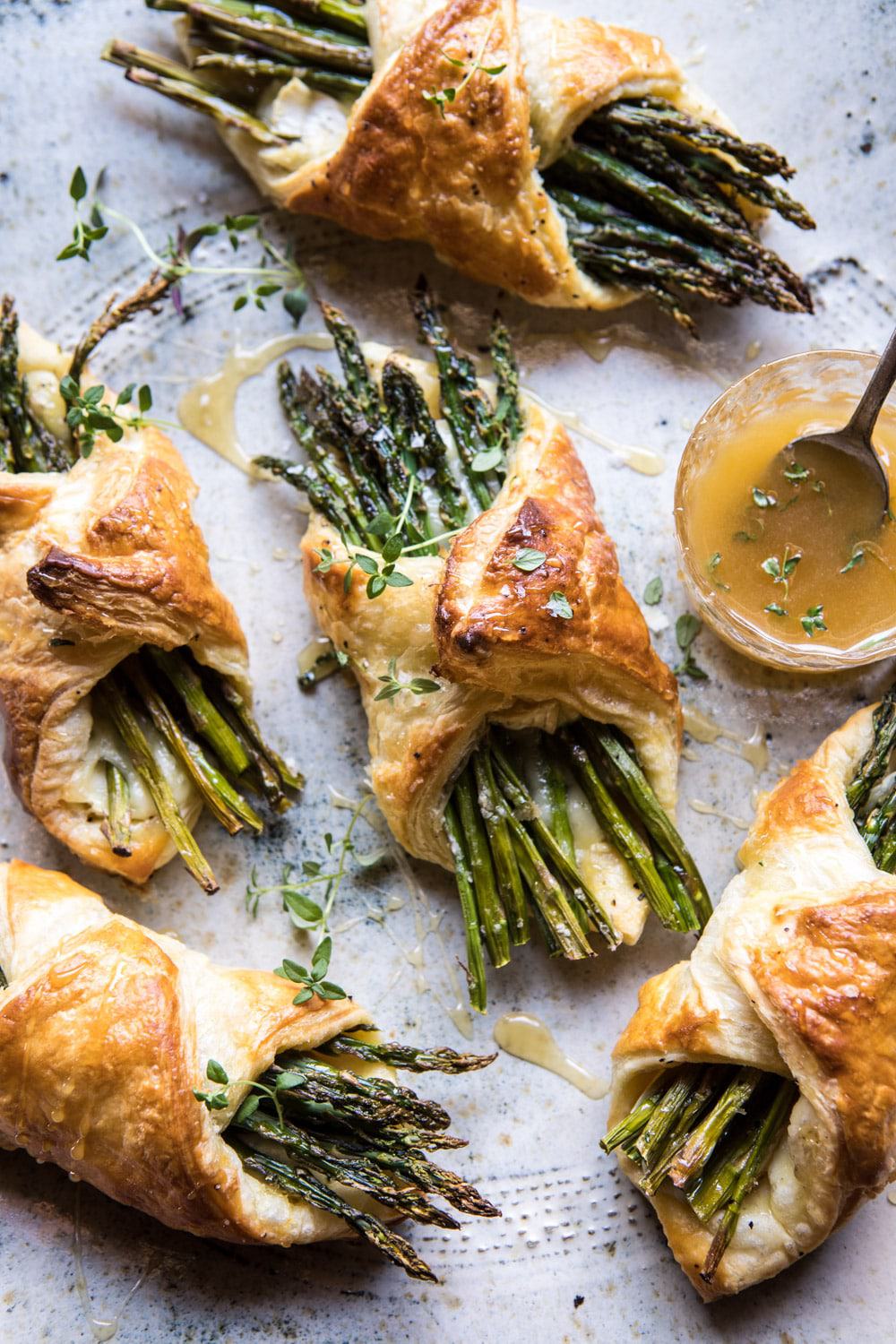Asparagus and Brie Puff Pastry with Thyme Honey 1