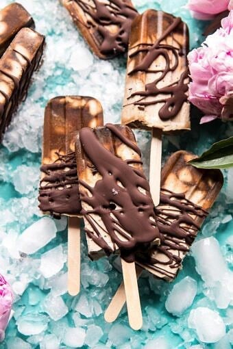 Chocolate Coconut Latte Fudge Popsicles | halfbakedharvest.com #icecream #popsicle #chocolate #healthy