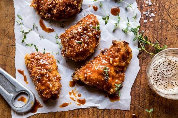 horizontal photo of Oven Fried Southern Hot Honey Chicken
