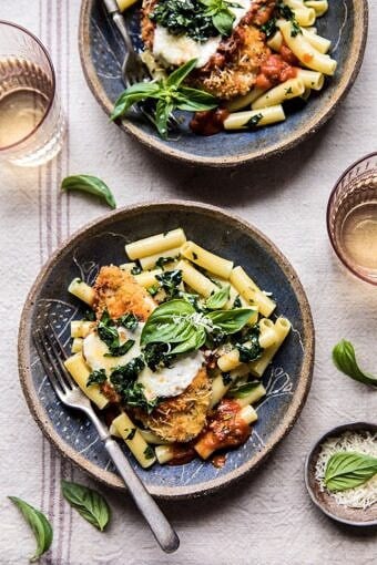 Spring Chicken Parmesan with Tuscan Kale Pesto | halfbakedharvest.com #chicken #recipe #healthy