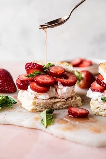Strawberry Bourbon Shortcakes | halfbakedharvest.com #strawberries #shortcake #spring #summer #easyrecipe