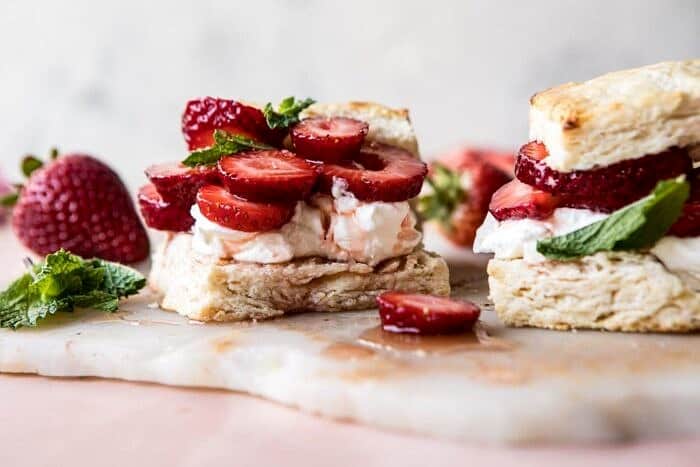 horizontal photo of Strawberry Bourbon Shortcakes