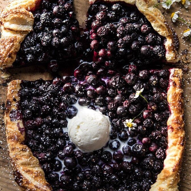 Blueberry Ricotta Chamomile Galette | halfbakedharvest.com #blueberries #summer #easyrecipes