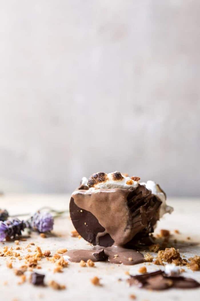 Toasted S'more Chocolate Ice Cream Cups | halfbakedharvest.com #icecream #summerrecipes #smore