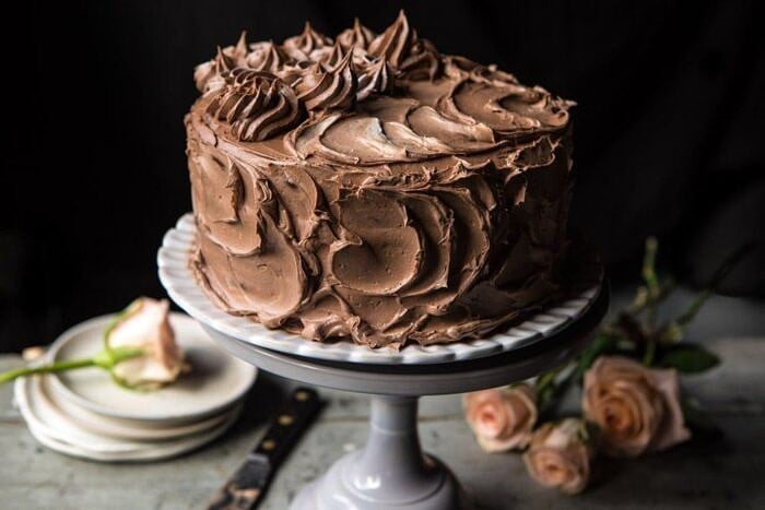 horizontal photo of Better Together Chocolate Vanilla Birthday Cake