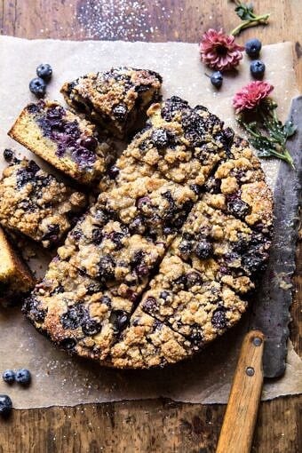 Bursting Blueberry Cardamom Buckle | halfbakedharvest.com #blueberry #cake #summerrecipes #easyrecipes #dessert