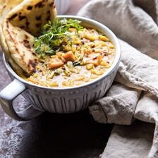 Coconut Sweet Potato Lentil Soup with Rice | halfbakedharvest.com #soup #healthy #dinner #autumnrecipes #vegan