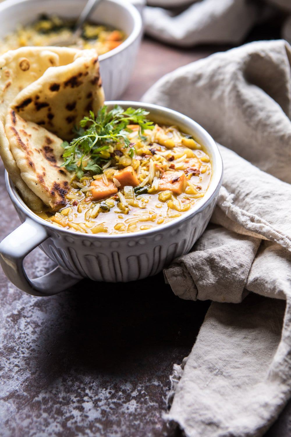 Coconut Sweet Potato Lentil Soup with Rice | halfbakedharvest.com #soup #healthy #dinner #autumnrecipes #vegan