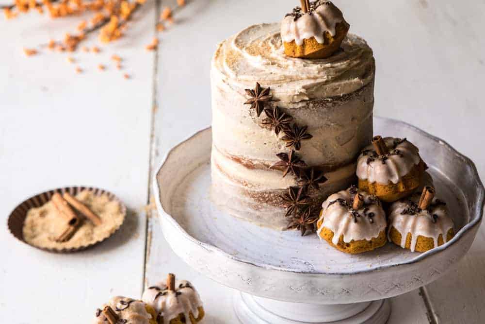 Chai Pumpkin Cake with Maple Browned Butter Frosting. - Half Baked Harvest