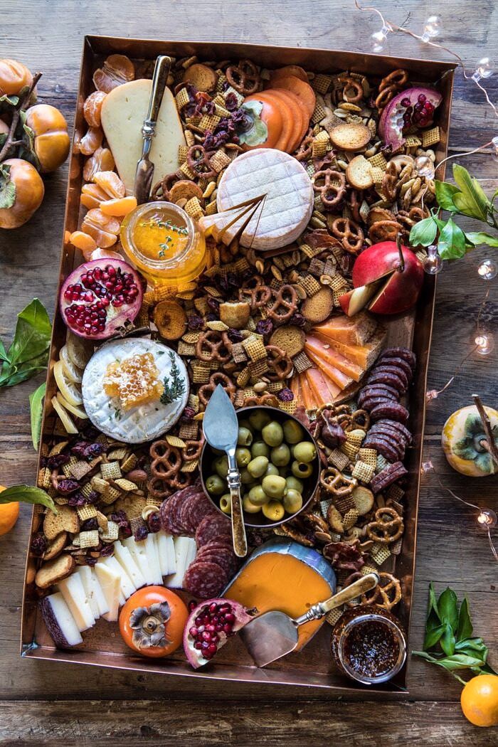overhead photo of Holiday Cheese Board 