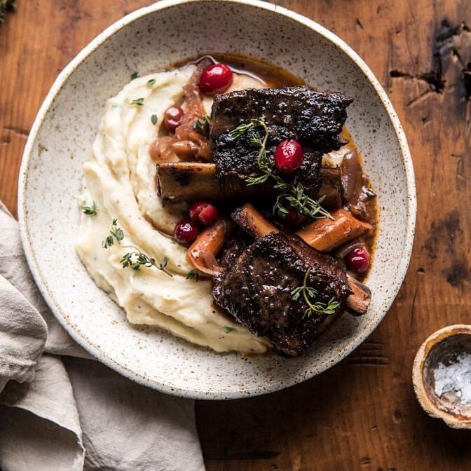 Red Wine Cranberry Braised Short Ribs | halfbakedharvest.com #slowcooker #easy #dinner #familyrecipes #holidayrecipes