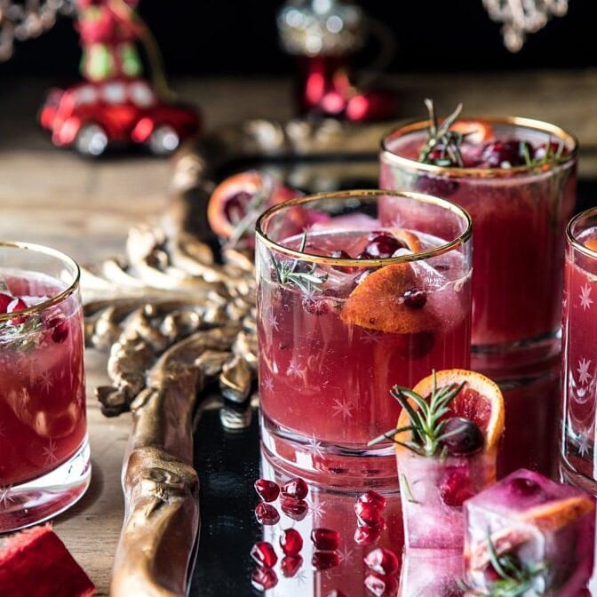 Holiday Cheermeister Bourbon Punch | halfbakedharvest.com #bourbon #holiday #christmas #cocktails #pomegranate