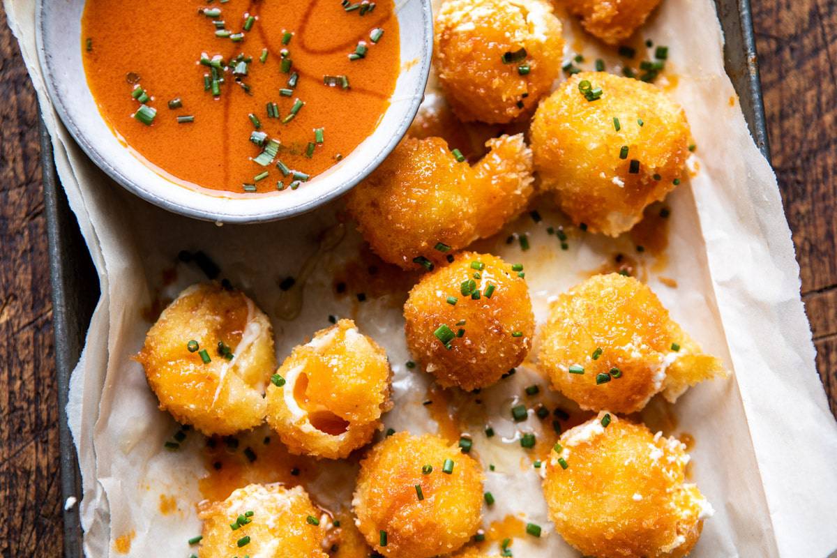 Fried Buffalo Goat Cheese Balls. Half Baked Harvest