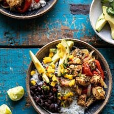 Sheet Pan Cuban Chicken and Black Bean Rice Bowl | halfbakedharvest.com #sheetpan #healthy #chicken #bowlrecipes #quick #easy