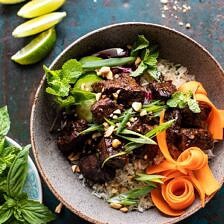 30 Minute Vietnamese Beef and Crispy Rice Bowl | halfbakedharvest.com #beef #thai #easyrecipes #healthy #recipebowl