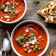 New! Creamy Moroccan Tomato Soup. The cozy weeknight soup that's quick, easy, and healthy too. Recipe: https://www.halfbakedharvest.com/creamy-moroccan-tomato-soup/ #tomatosoup #easyrecipes #healthy #soup #vegan