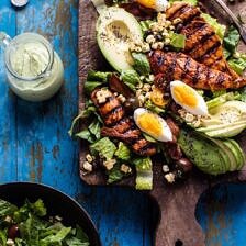 BBQ Chicken Cobb Salad with Avocado Ranch | halfbakedharvest.com #chicken #cobbsalad #easyrecipes #healthy