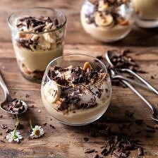 Coconut Banana Cream Pie Parfaits | halfbakedharvest.com #coconutpie #banana #dessertrecipes #easter