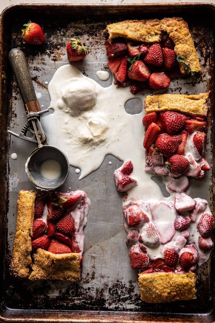 Jammy Strawberry Galette | halfbakedharvest.com #strawberries #tart #summer #fruit #springrecipes