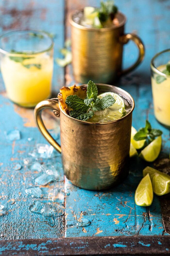 side angled photo of Orange Pineapple Moscow Mule