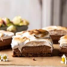 S'mores Chocolate Mousse Bars | halfbakedharvest.com #smores #dessert #chocolate #summerrecipes