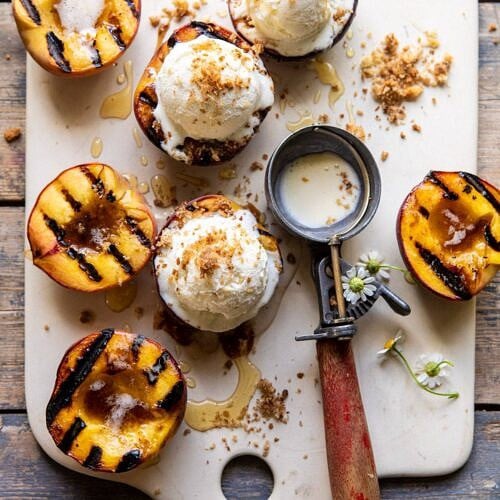 Browned Butter Grilled Peaches with Cinnamon 